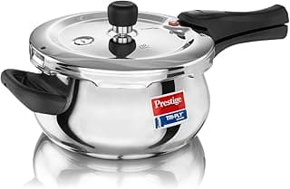 Prestige 3 Litre Triply Svachh Handi Outerlid Pressure Cooker|Deep lid for spillage control|Gas & Induction Compatible|Triply body for even heating|Gasket Release System|5 Years warranty|ISI certified