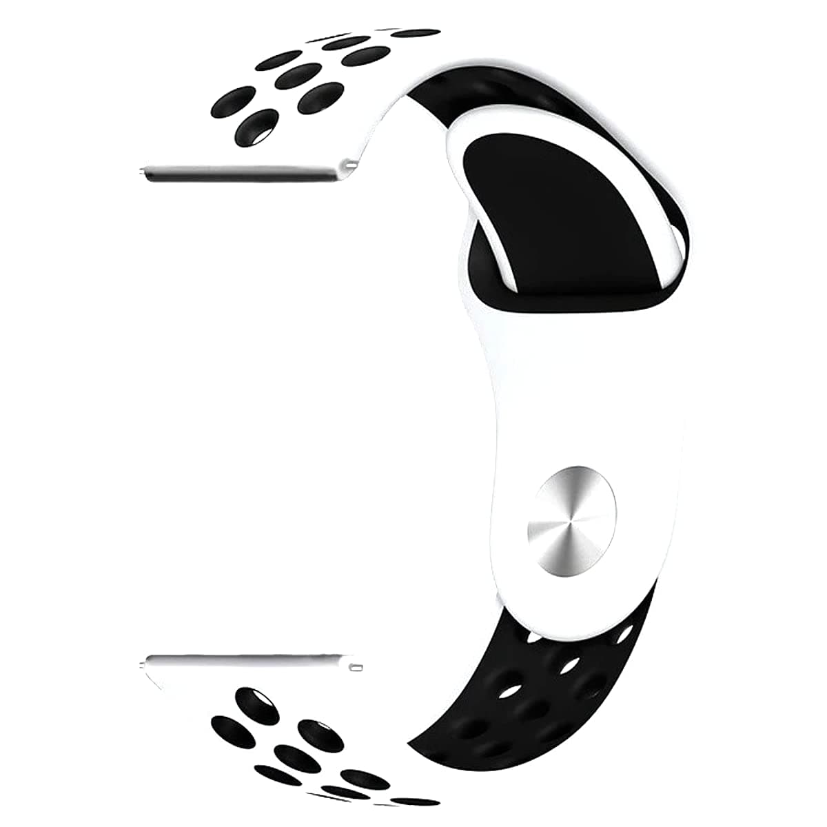 YODI Casual Watch Strap Classic Accessories Belt Band 22mm for Noise Colorfit Pulse Grand Smartwatch Sport Look Dual Color Dot Straps (White-Black)