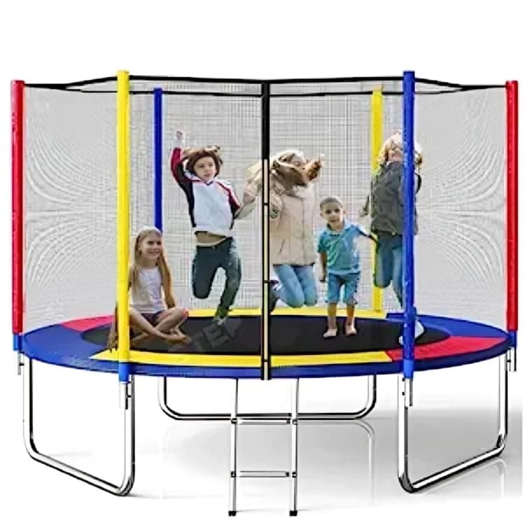 STEP OVER 6FT,8FT,10FT,12FT, 14FT, 16FT Trampoline (8 FEET) for Kids/Adults || Indoor/Outdoor (Supports up to 160kg)||Enclosure net and Poles Safety Pad Ladder Jumping Mat||Heavy Duty|| 2026 Edition