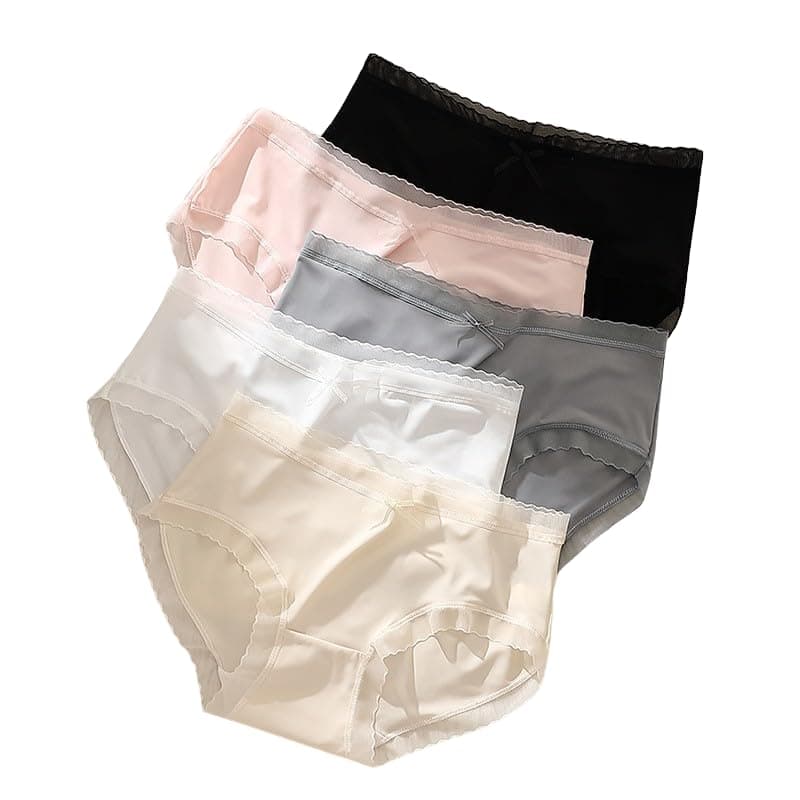 Lymio Women Panty Hipster | Briefs | Premium Womens Underwear | Breathable Mesh Lace Panties with Cute Bow Detail | Comfortable Stretch Fit | All-Day Fresh | Stylish Hipster Briefs (Pack of 5)