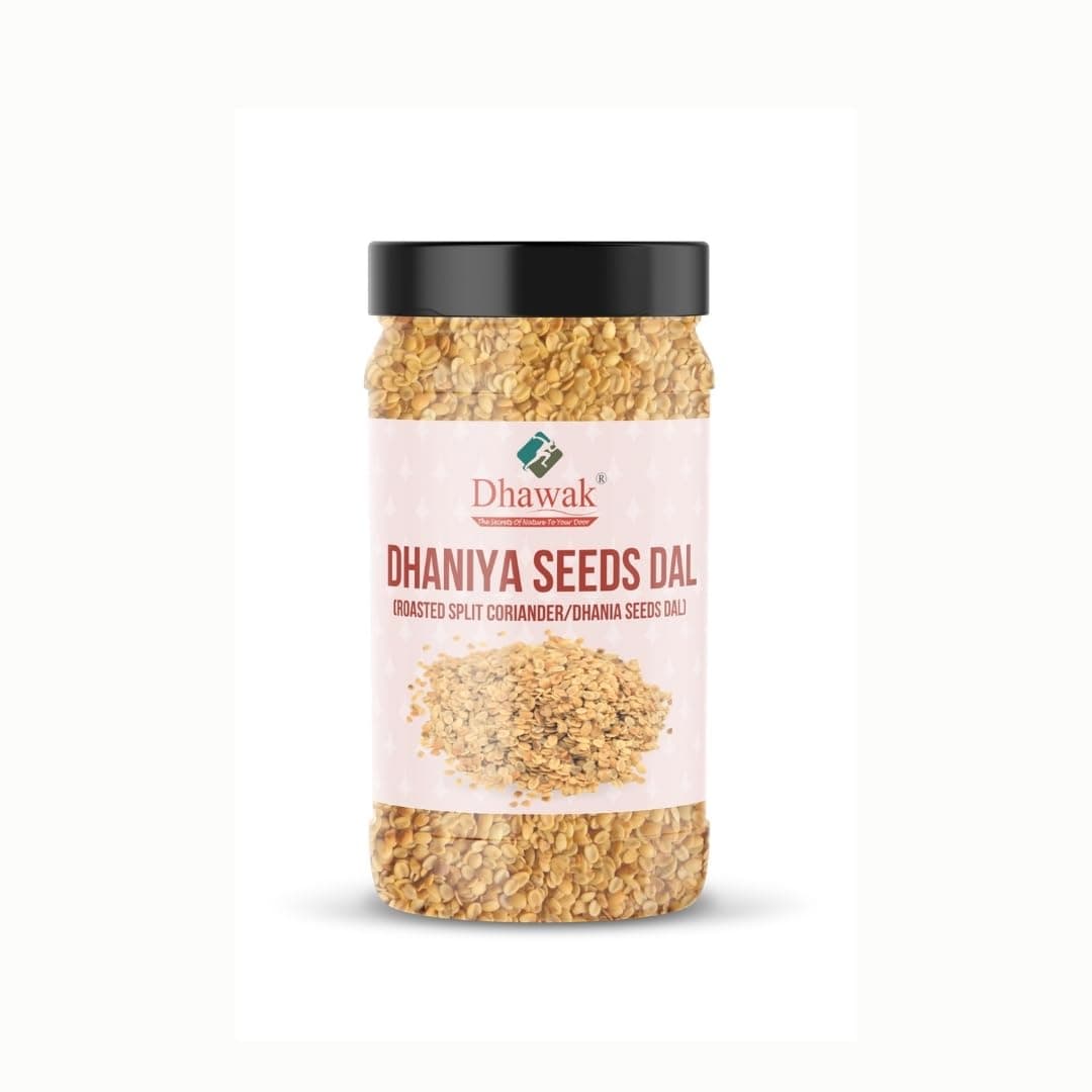 Dhawak Roasted Dhaniya Dal | Roasted Dal | Spicy, Roasted Flavoured Dal | Healthy Snacks | Roasted Snack | Diet Snacks | Protein Snacks | Masala Dal | Bhuna Dal | Masala Coriander - 250 gm