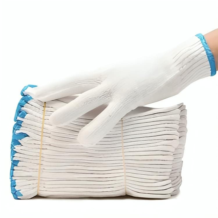 AL-SFDuniaMart SFD Pack of 10 Cotton Knitted Industrial Grade Hand Gloves, Unisex, Reusable and Washable, White (Pair of 5)