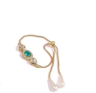 Elegant Traditional Gold Plated/Rakhi Combo Of 1 Piece for Men and Women/brother/sister/bhabhi Kundan Stone combo set (Same as Shown In Image)
