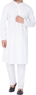 VASTRAMAY Men Pure Cotton White Kurta Pyjama Set – Super Soft Comfortable Ethnic Wear for Eid, Holi, Weddings & Festive Occasions – Classic Traditional Cotton Kurta with Pyjama