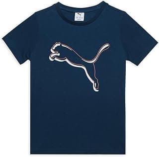 PUMA Boys Polyester Classic Fit Tees (68711045_Sailing Blue 9-10 Y