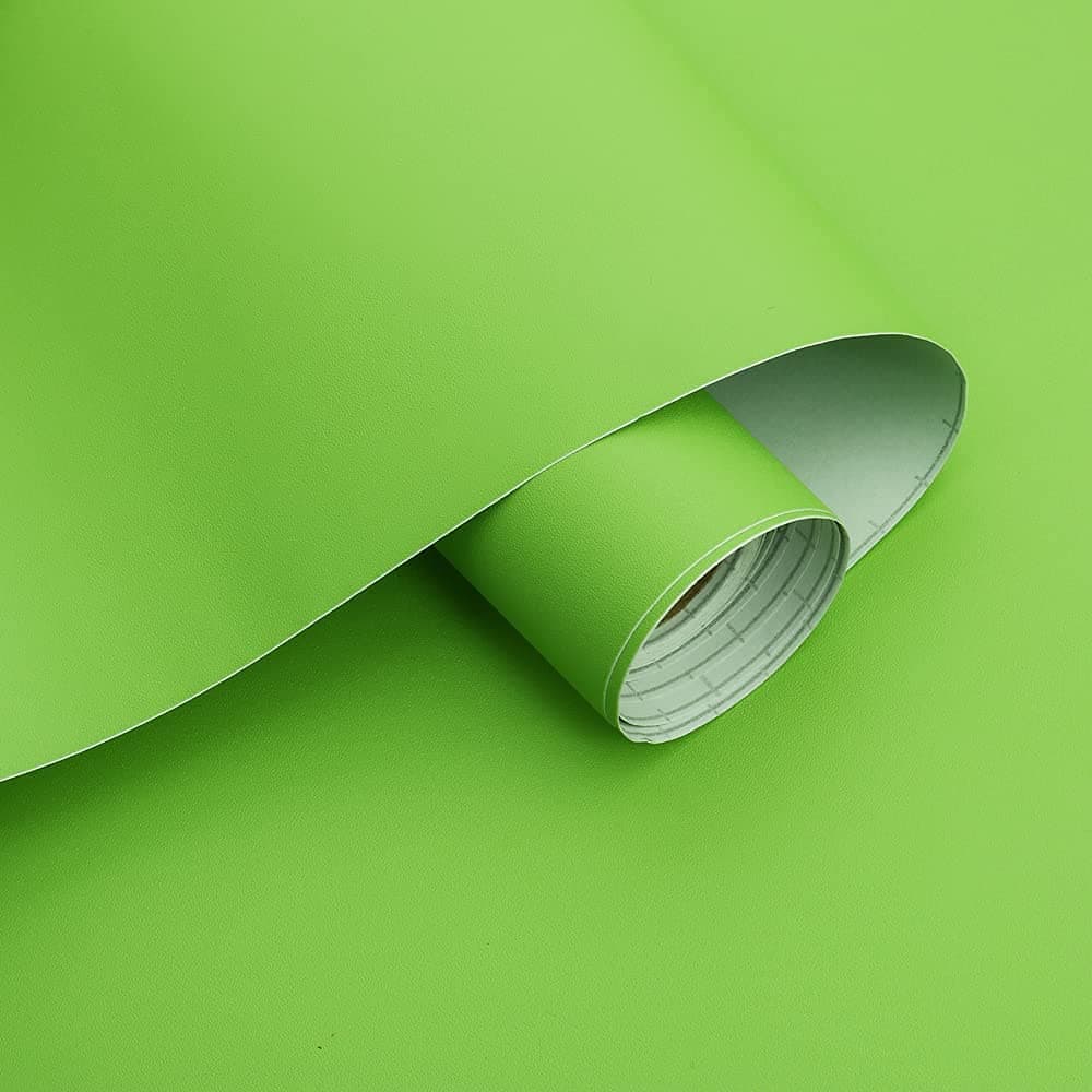 SIA VENDORS? Green Solid Wallpaper Peel & Stick Contact Paper Light Green Self Adhesive Removable Waterproof Wallpaper for Bedroom Kitchen Kids Room (Green, 12 X 24 Inches)