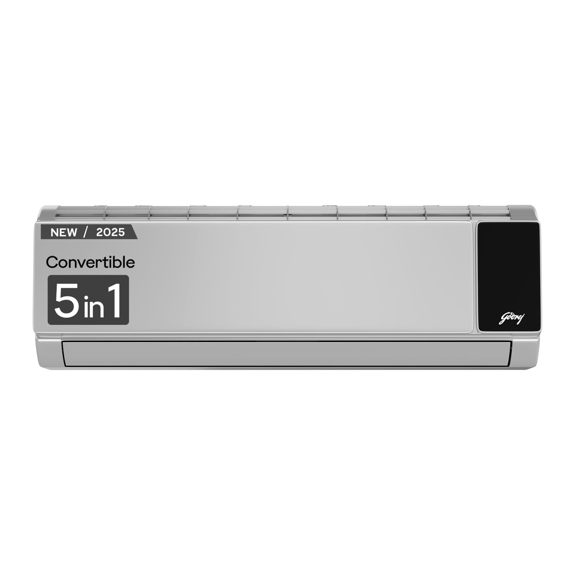 Godrej 1.6 Ton 3 (5 Years Comprehensive Warranty) 5-In-1 Convertible Cooling, Inverter Split AC (Copper, 2025 Model, Heavy duty cooling at 52 °C, AC 1.6T SIC 18MTC3 SZR IOT, Silver)