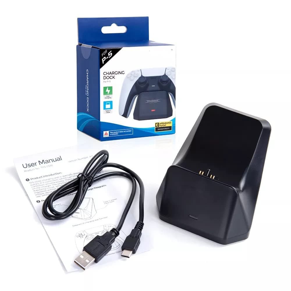 New World Upgraded Controller Charger For Ps5, Charging Station Stand With Led Indicator, High Speed, Single Fast Charging Dock For Ps5 Dualsense Controller, Black, USB