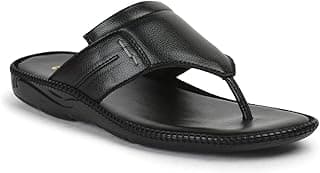 Liberty Coolers VCL-26 Casual Slipper for Men - Black & Brown | Slip-on/Flats Slippers - Durable and Lightweight | Comfortable and Soft Insole for Everyday Wear - Cushioned Footbed | Home Footwear