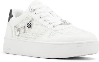 Aldo MARISETTE-IN122 Ladies White/Black Flat Sneakers