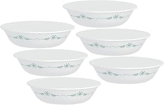 CORELLE ENGLISH GARDEN 296 ML Small Veg Bowl Katori Pack of 6 for serving Dal/Curry/Gravy/Dessert |Vitrelle Triple Layer Glass| Lightweight & Non-Porous Surface | 1-Year Warranty on Chip/Break/Scratch