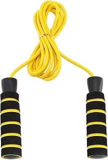 Plastic Handle Skipping-Rope Jump Skipping Rope for Men Women Weight Loss Kids Girls Children Adult - Best in Fitness Sports Exercise Workout (Yellow-Black)
