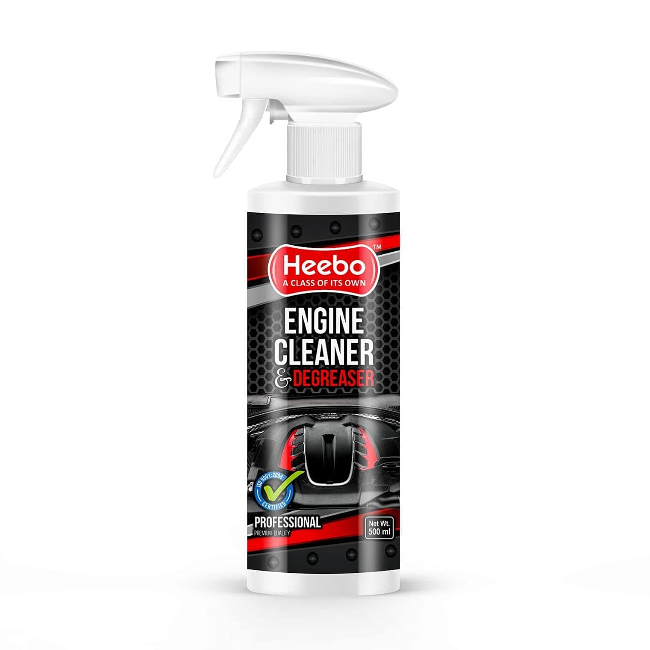 Heebo Engine Cleaner & Degreaser Foam Spray 500ml | Used to remove Oil Grease & Road Grime on all kinds of Auto Engines | Safe to use on Metals Rubber and Plastic