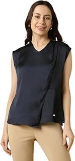 Allen Solly Women Navy Solid Formal Top