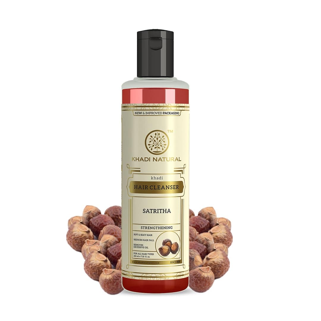 Khadi Natural Satritha Shampoo for Strong Hair| Herbal Shampoo for Controlling Hair Fall | Natural Shampoo for Repairing Damaged Hair | Suitable for All Hair Types| 210ml