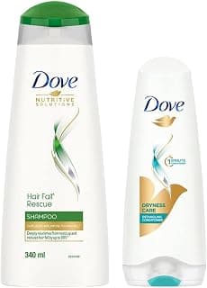 Dove Hair Fall Rescue Shampoo, 340ml & Dryness Care Conditioner, 180ml