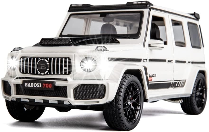 Kiddie Galaxia® Mercedes Brabus 700 Benz AMG G63 Model Car G-Wagon 1:32 Exclusive Alloy Metal Pull Back Die-cast Car Metal Pullback Toy car with Openable Doors & Light Music【Colors as Per Stock】