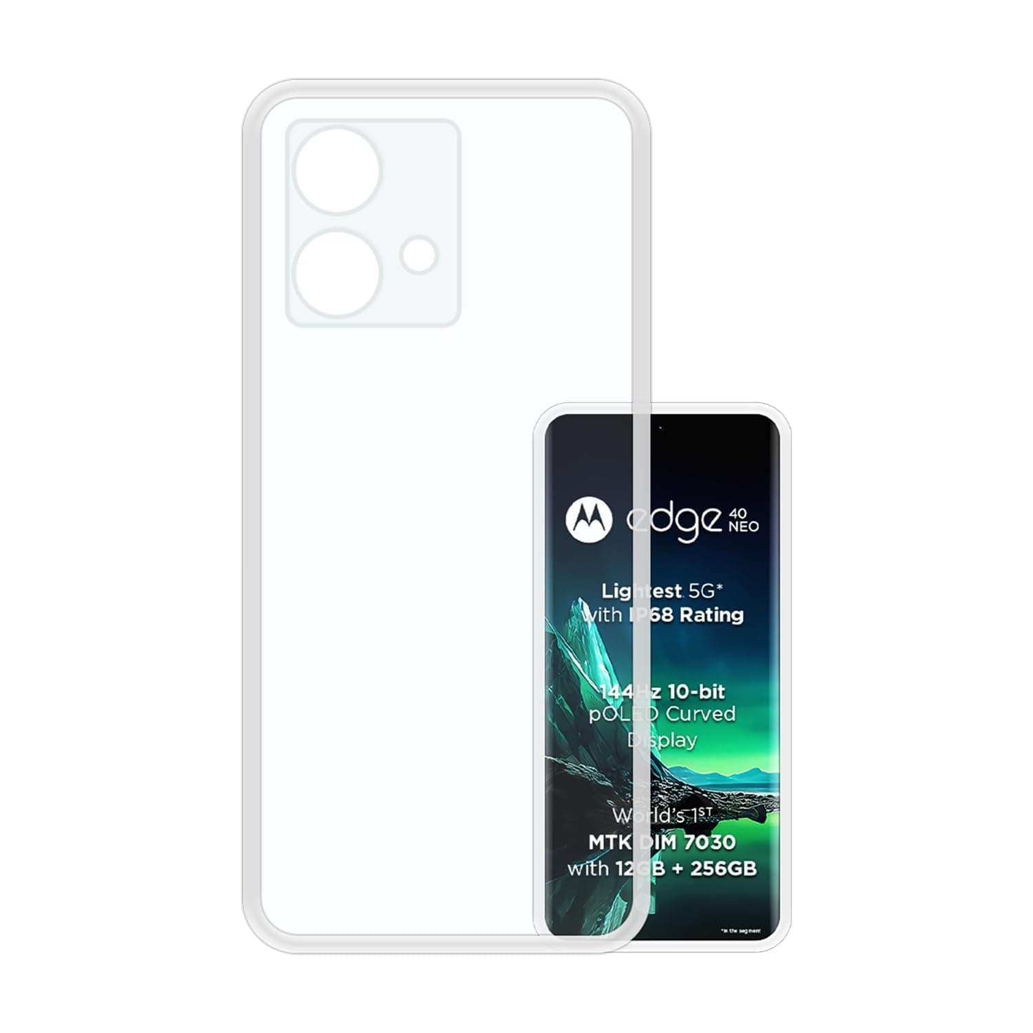 Amazon Brand - Solimo Back Cover for Moto Edge 40 Neo 5G Back Cover | Slim Soft Back Case for Moto Edge 40 Neo 5G (Transparent)