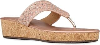 Inc.5 Womens Rose Gold Solid Round Toe Ethnic Heels Sandals Heeled