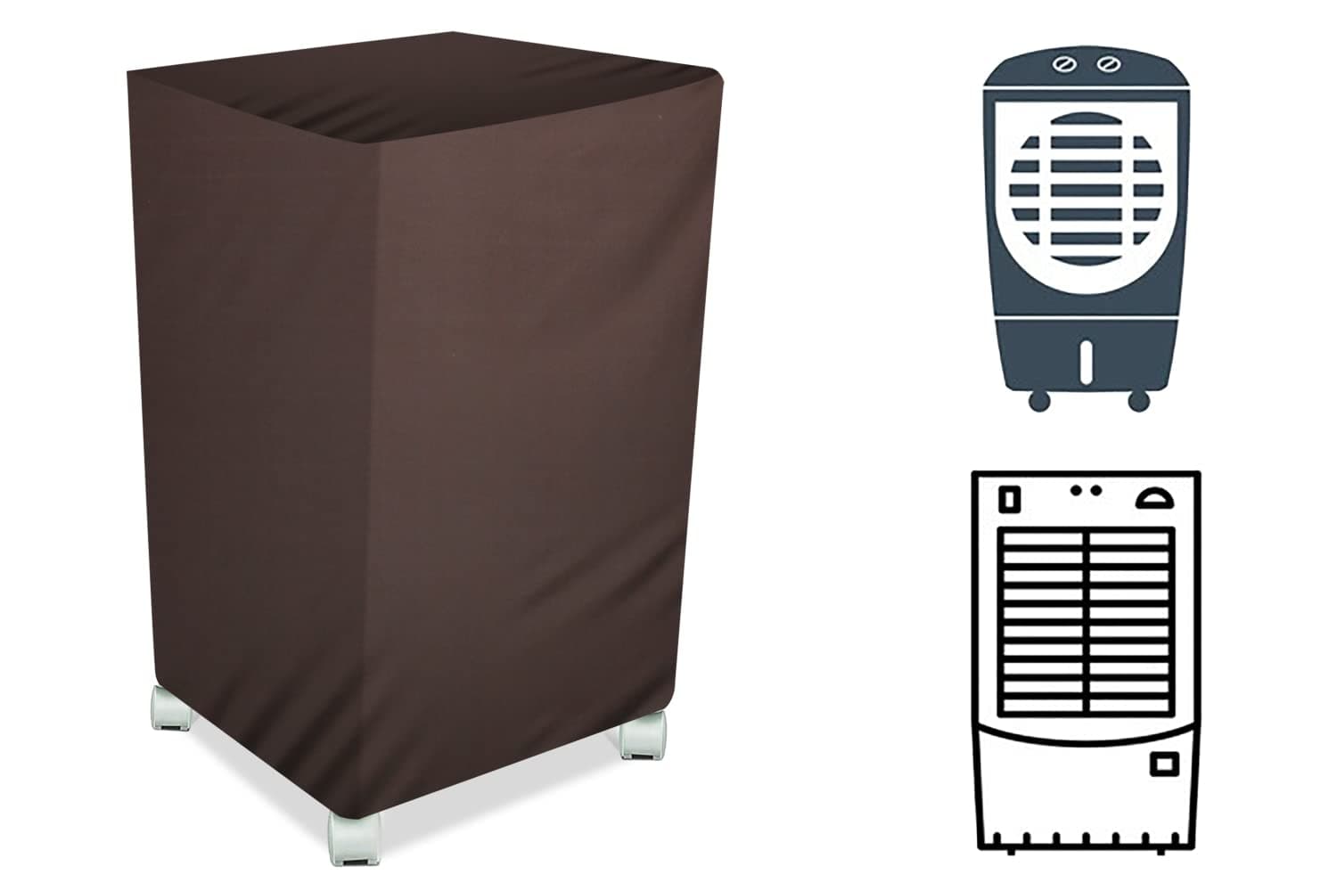 Stylista Cooler Cover Compatible for Orient Electric Smartcool DX CP1601H 16 Liter Medium Tower Cooler Coffee Color