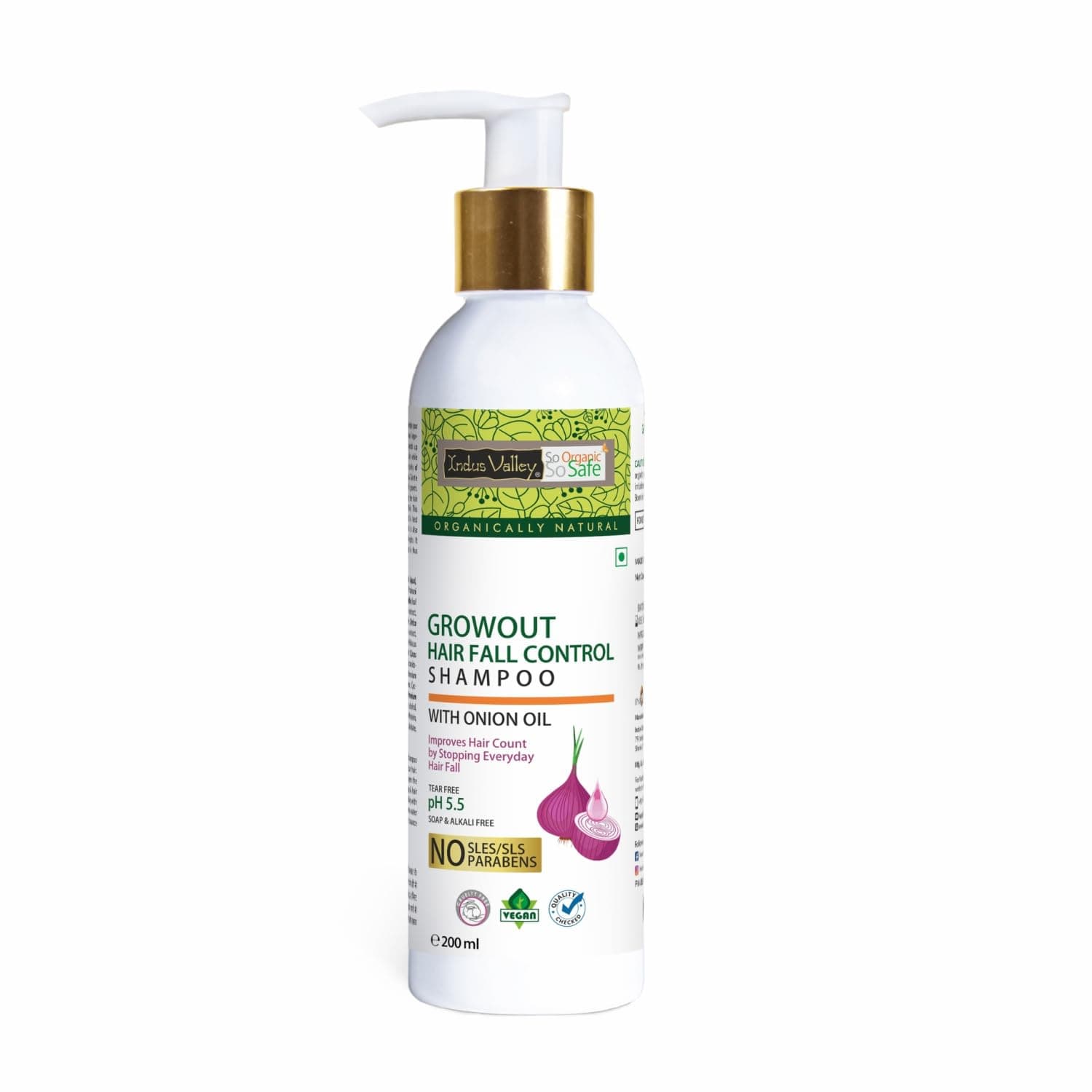INDUS VALLEY Organic Growout Shampoo for Hair Growth and Hairfall Control Paraben and Sulphate Free shampoo for Men & Women (200ML)
