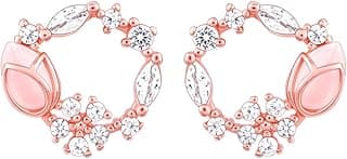 GIVA 925 Sterling Silver Rose Gold Pink Drop Wreath Studs | Gift for Girlfriend Wife Women & Girls | With Certificate of Authenticity and 925 Stamp | 6 Month Warranty*