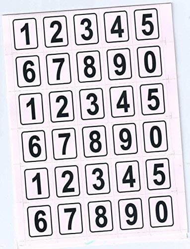 BlackDreams® Multipurpose Number Stickers 1 inch Square with Border for Home and Office (0 to 9 Numbers) (300)
