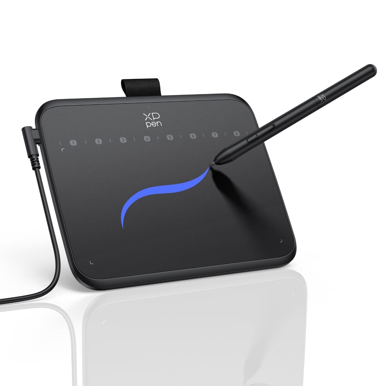 XPPen Deco 640 Graphics Drawing Pen Tablet 6x4 inches with 16384 Levels Pressure Sensitivity, 8 Soft Shortcut Keys, Battery Free Stylus, Android Support, Black