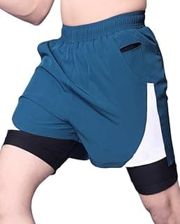 RynoGear Men's 2 in 1 Quick Dry Shorts with Liner and Towel Loop Gym & Running Shorts for Men with Inner Phone Pocket