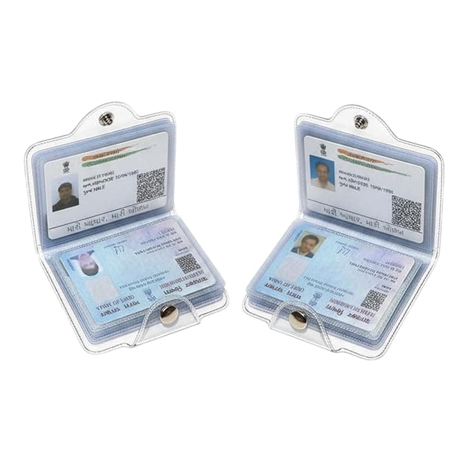 Son Mega Mart Slim Transparent Card Holder Wallet for Men and Women | 20 Slots, Waterproof PVC, Credit Card Organizer, Multi Card Pouch, Pack of 2