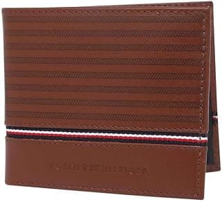 Tommy Hilfiger Tommy Hilfiger Men's Global Coin Wallet Darian - Tan+Navy | 1 Coin Pocket | 2 Compartments | 4 Cards Slots | Stylish Men's Leather Wallet
