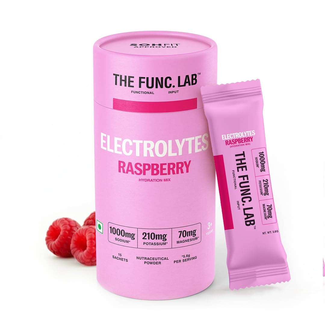 The Func. Lab Daily Electrolytes - Salty Raspberry | 15 Sachets | Instant Hydration Powder with Sodium, Potassium, Magnesium | Sugar-Free, No Preservatives | Instant Energy, Performance & Recovery Drink