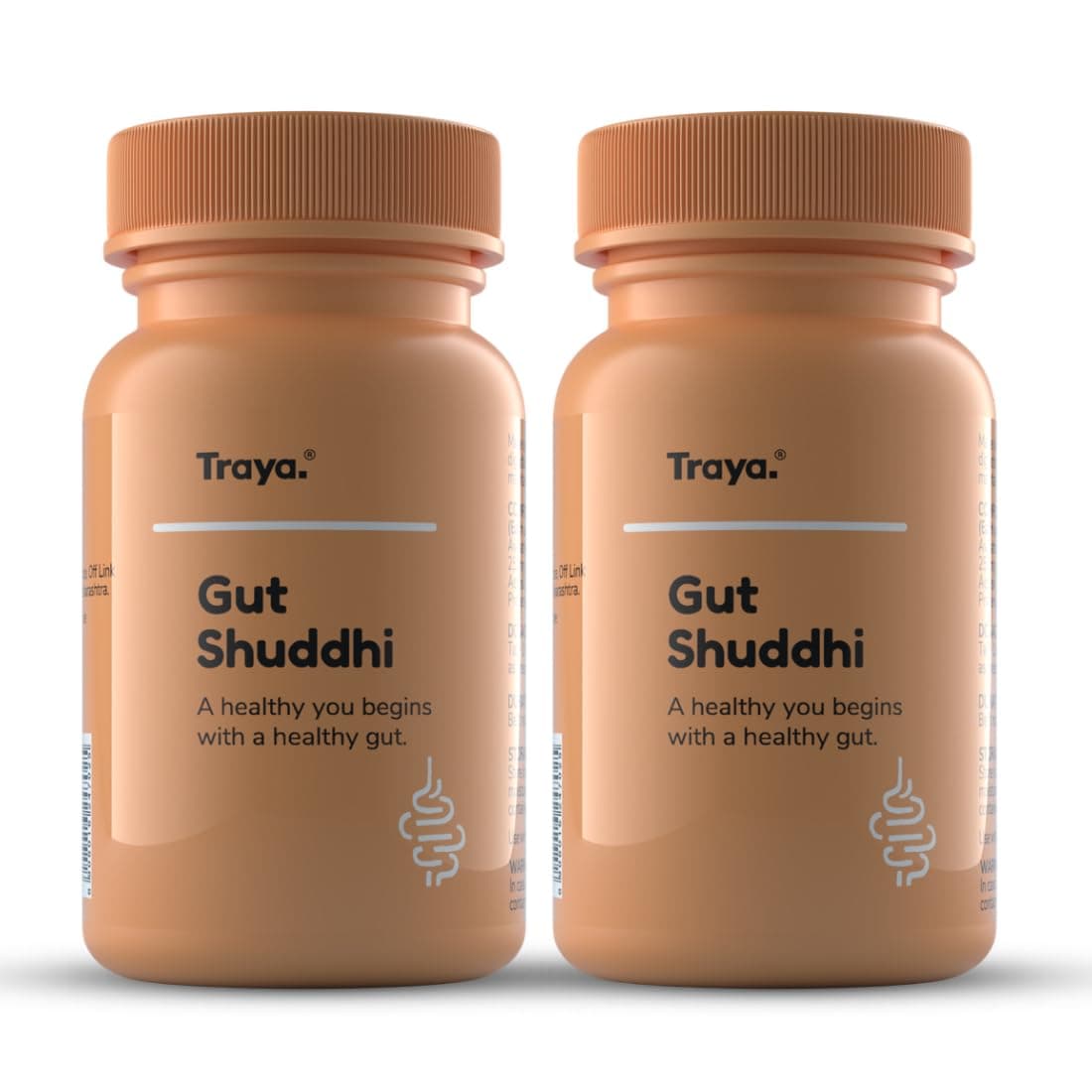 Traya Gutt Health Tablets, Medicine for Constipation, Bloating & Gas Relief, Natural Metabolism Booster, Helps Improve Acidity, Contain Ginger, Clove, Cardamom, Digestive Enzymes (60 Tablets)