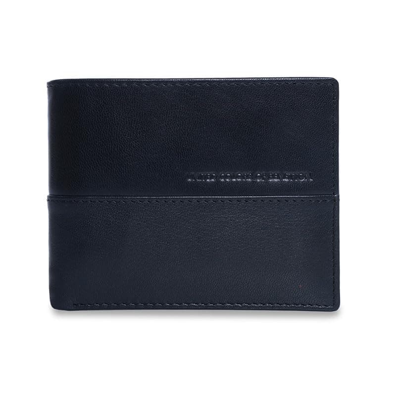 United Colors of Benetton Men's Leather Wallet Armagh - Black | Passcase Wallet with RFID Protection, Multiple Card Slots | Coin Pocket | Bi-Fold Purse for Men | Ideal for Gifting
