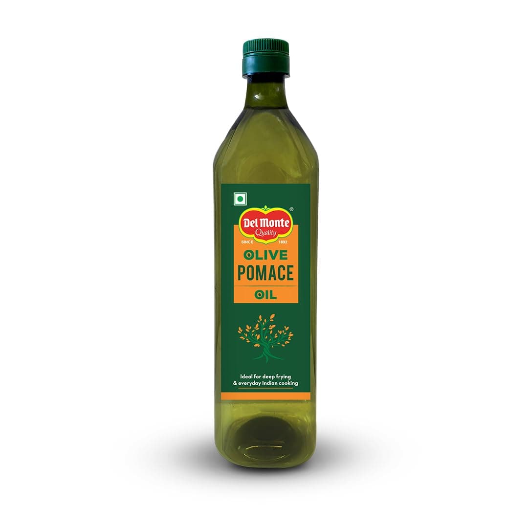 Del Monte Pomace Olive Oil (Imported) | All-purpose everyday cooking oil for regular Indian cooking | Ideal for deep frying, roasting, baking | High MUFA & Low in Saturated Fat | Pomace Olive Oil, 1L Pet Bottle