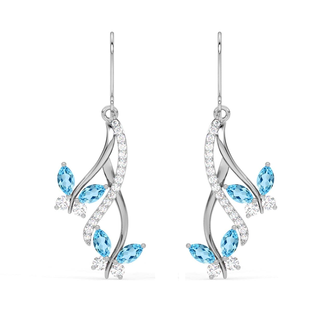 Clara 925 Silver Butterfly Pendant Earring Chain Bracelet Ring for Women | Jewellery Set | Platinum Plated | Swiss Zirconia | Gift for Girls