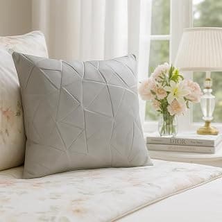 Leather Geometric Grey 3D Pillow, Abstract Faux Leather Texture Cushion Cover, Mocha Tan, Urban Chic Modern Minimalist, Luxury Sofa Decor Home Styling Square Sofa Cushion 12x12 Inches