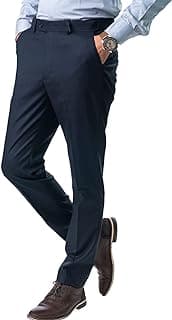Jack and Jini Formal Pant with Expandable Waist for Men. Regular Fit, Flat Front, Premium Lycra Fabric for Office, Party and Casual Wear