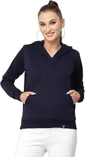 UZARUS Women's Cotton Fleece Latest Stylish Sweatshirt Hoodie