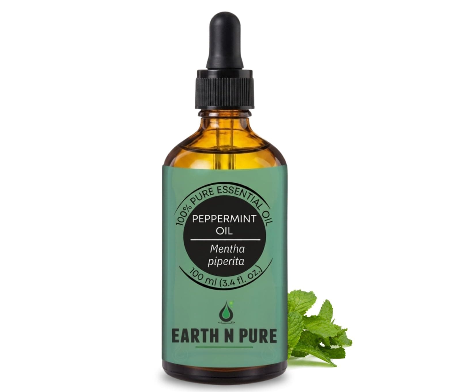 Earth N Pure Peppermint Essential Oil – Steam Distilled for Cooling Comfort, Focus & Refreshed Scalp – Pure & Undiluted | 100ml