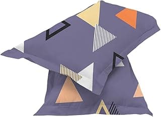 BSB HOME Cotton Pillow Cover/Case Set (2 Pcs) - 18"x28" inches, Grey&Orange