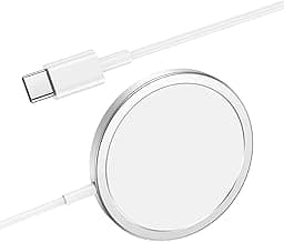 Candytech 15W Wireless Charger, Fast Charging, and Type-C Port, Magnetic Cable for for iP16/16 Plus/16 Pro/Max,15/15 Plus/15 Pro/15 Pro Max, 4/13/12, Series (White)