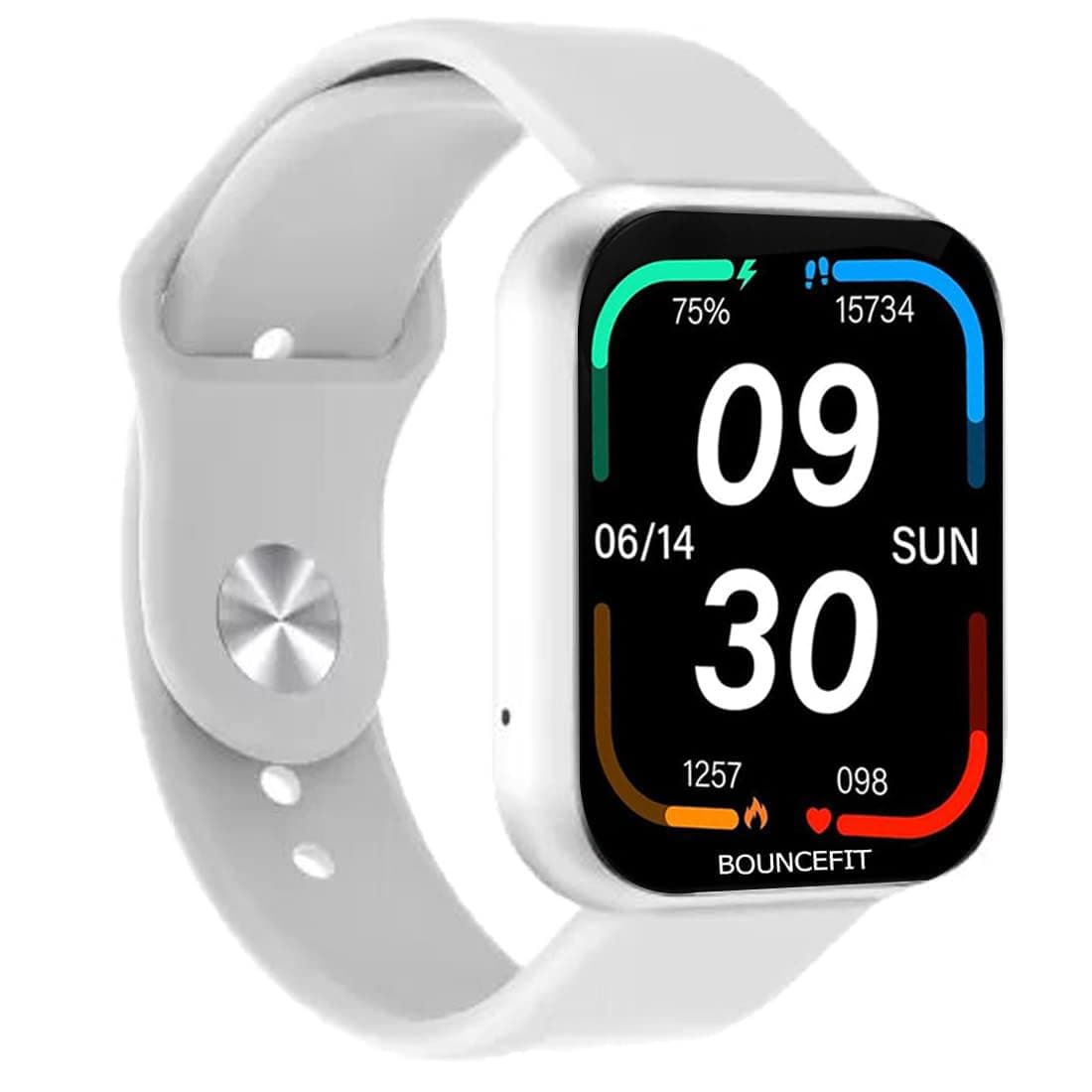 Bouncefit D20 Y68 Fitness Band Smart Watch for Men, Women, Boys, Girls, Kids – Single Touch Interface, Water Resistant, Workout Mode, Quick Charge Sports Smartwatch – White (FFF)