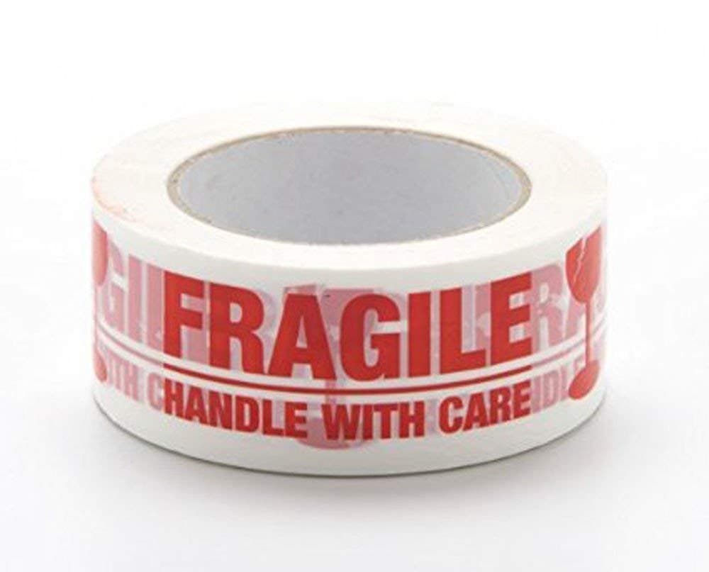 True-Ally Fragile Tape (Handle with Care) - Offer Buy 2 Get 1 Free - 65 Meters x 48mm / 2" Width 42 Micron Thickness (1 Rolls)