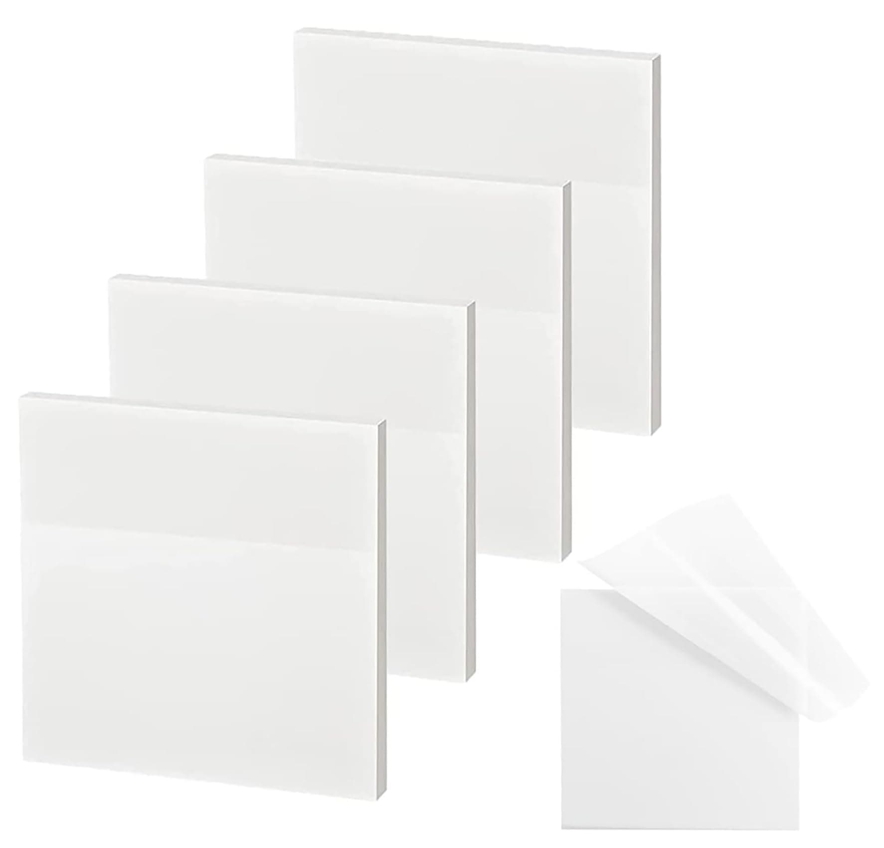 GLUN® Sticky Note Transparent Self-Sticky Note Pads, Clear Notes 75mm*75mm Transparent Self Adhesive Removable Perfect for Studying and Writing, Sheet 200 Pcs Pack of 2