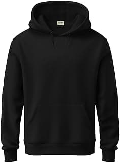 ADRO Men’s Regular Fit 320 GSM Cotton Blend Fleece Hoodie | Soft Feel Heavyweight Sweatshirt with Kangaroo Pocket & Drawstring Hood