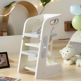 StarAndDaisy High Chair for Baby/Kids Study Chair with Adjustable Height, Safety Belt & Light Weight - Grey