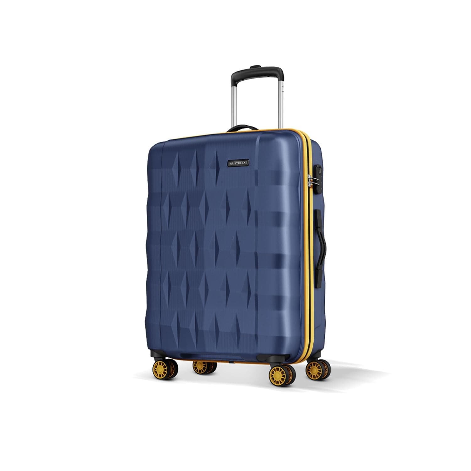 Aristocrat Comet 8 Wheel Check-in (Medium Size) Hard Case Trolley Bag | Combination Lock | Tough and Durable Polycarbonate Luggage | 3 Year International Warranty | 66 CM Suitcase for Travel | Blue