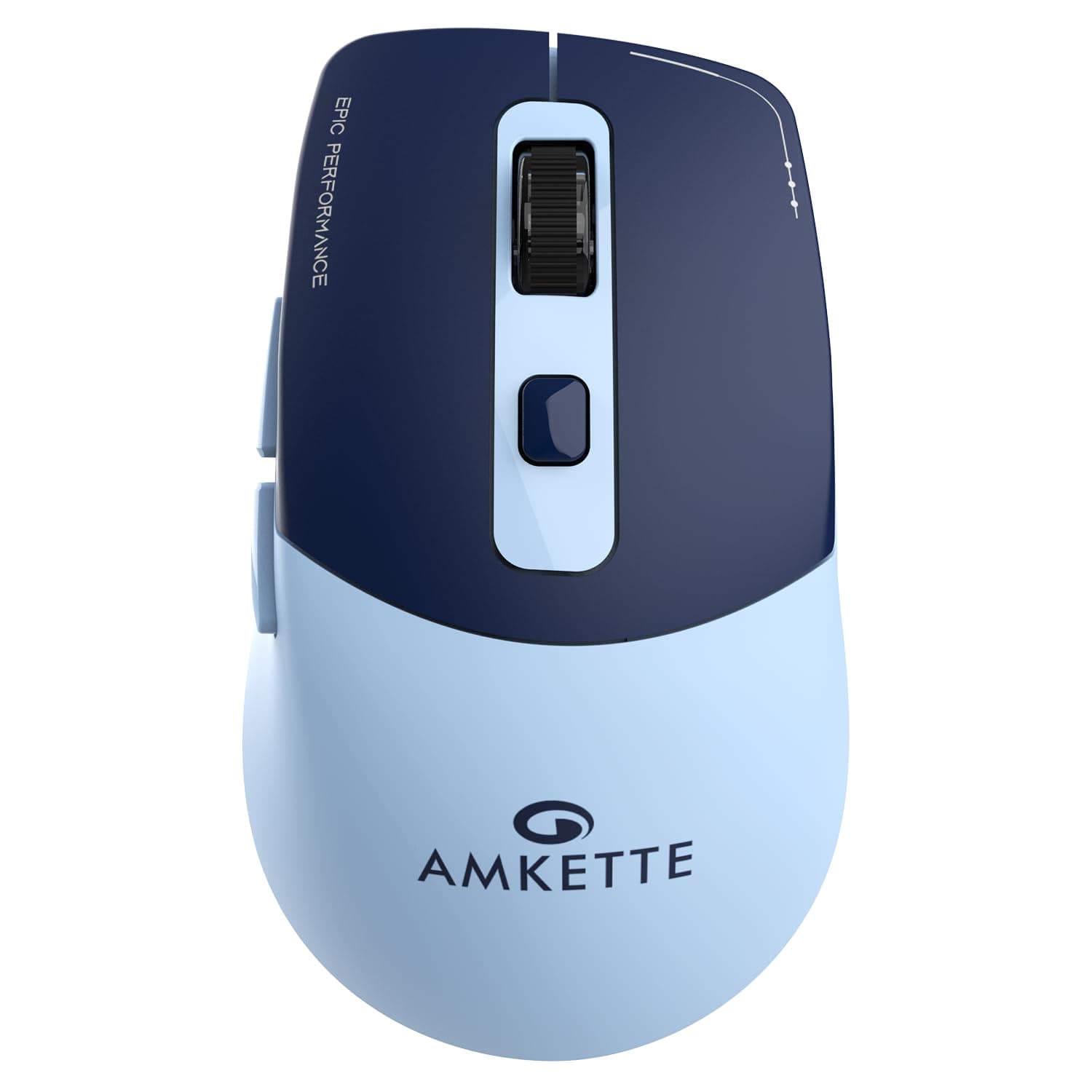 Amkette Epic S Rechargeable Wireless Mouse/Bluetooth Mouse |2 BT + 2.4GHz | Up to 3200 DPI Instant S201 Sensor | 500mAh Type-C Charging, 40H Battery | Silent Huano Switches |6 Buttons Compact Mouse