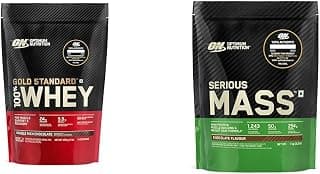 OPTIMUM NUTRITION (ON) Gold Standard 100% Whey Protein 454 G Double Rich Chocolate & Serious Mass Gainer Powder (Veg) - Pack Of 1 Kilogram (Chocolate) COMBO, 1 Scoop